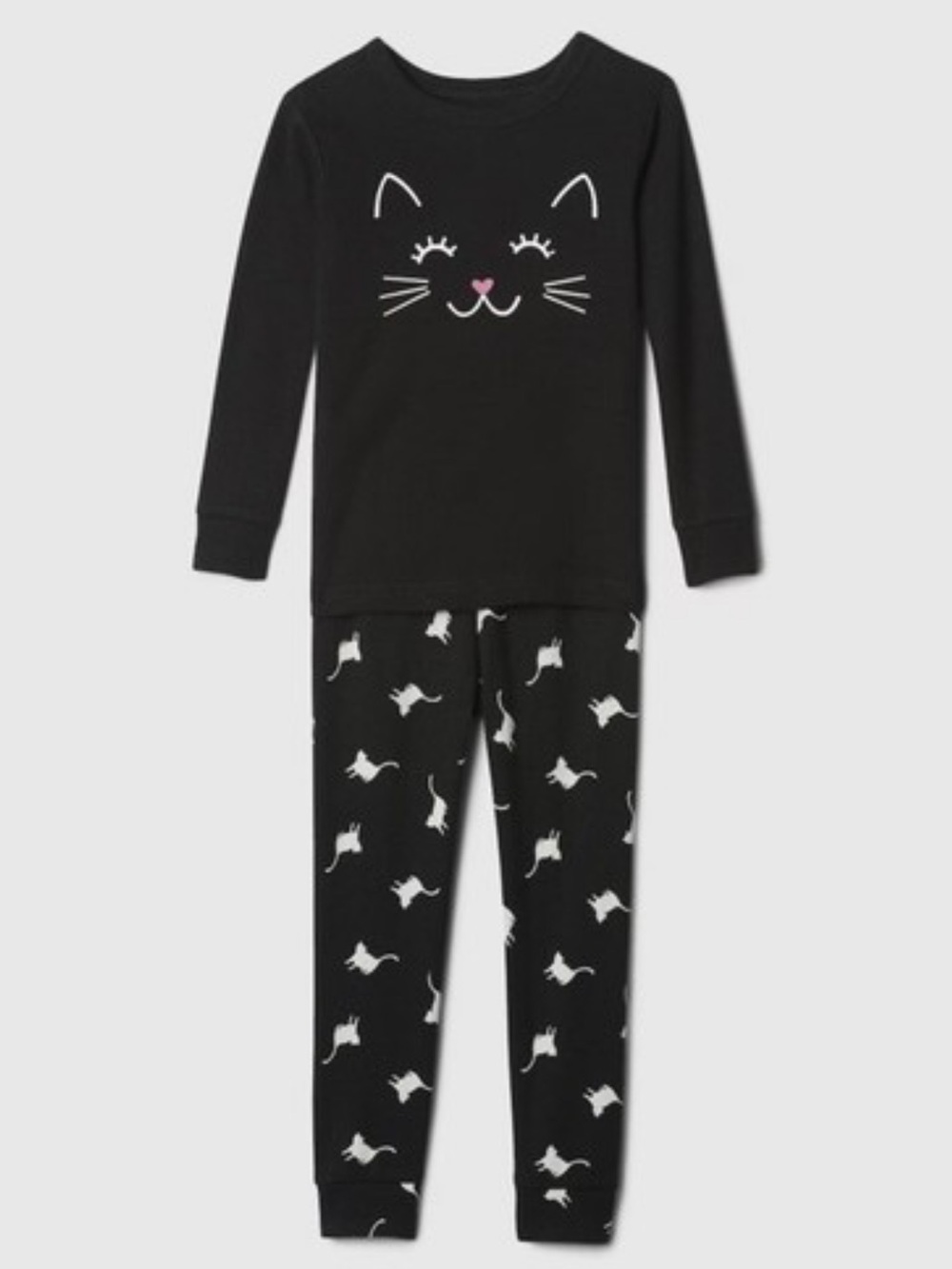 Old Navy GAP Black CAT Halloween Pajamas PJ’s 3T Toddler Kids Meow Kitty Set PJ